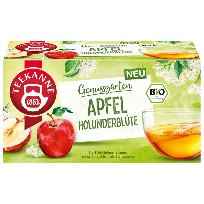 Teekanne BIO Genussgarten Apfel Holunderblüte 12x18 - Produktbild
