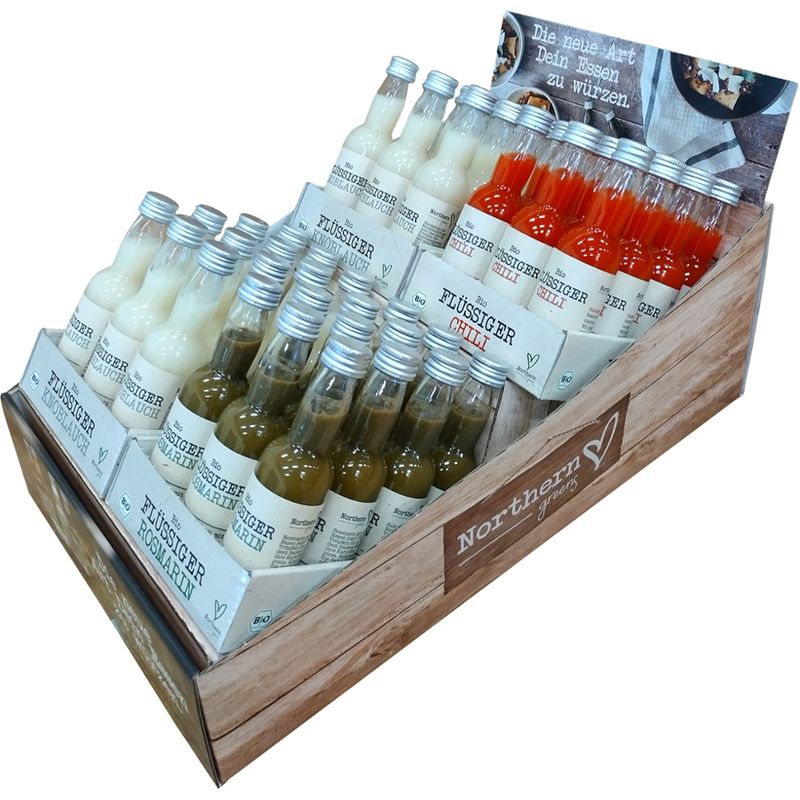 Northern Greens Thekendisplay Flüssige Bio Kräuter 48 Flaschen - Produktbild