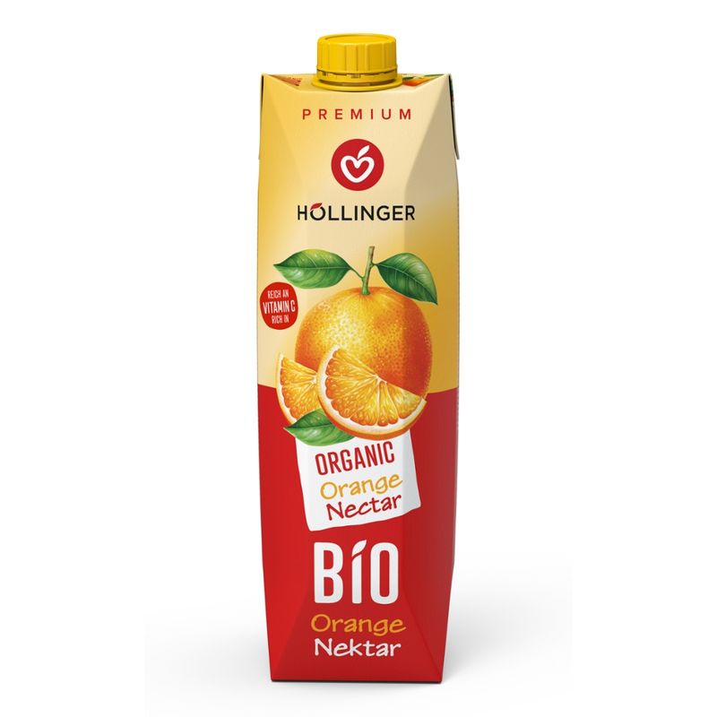 IMS Höllinger Bio Orangennektar aus Orangensaftkonzentrat. Fruchtgehalt : mindestens 50 %. Pasteurisiert. - Produktbild