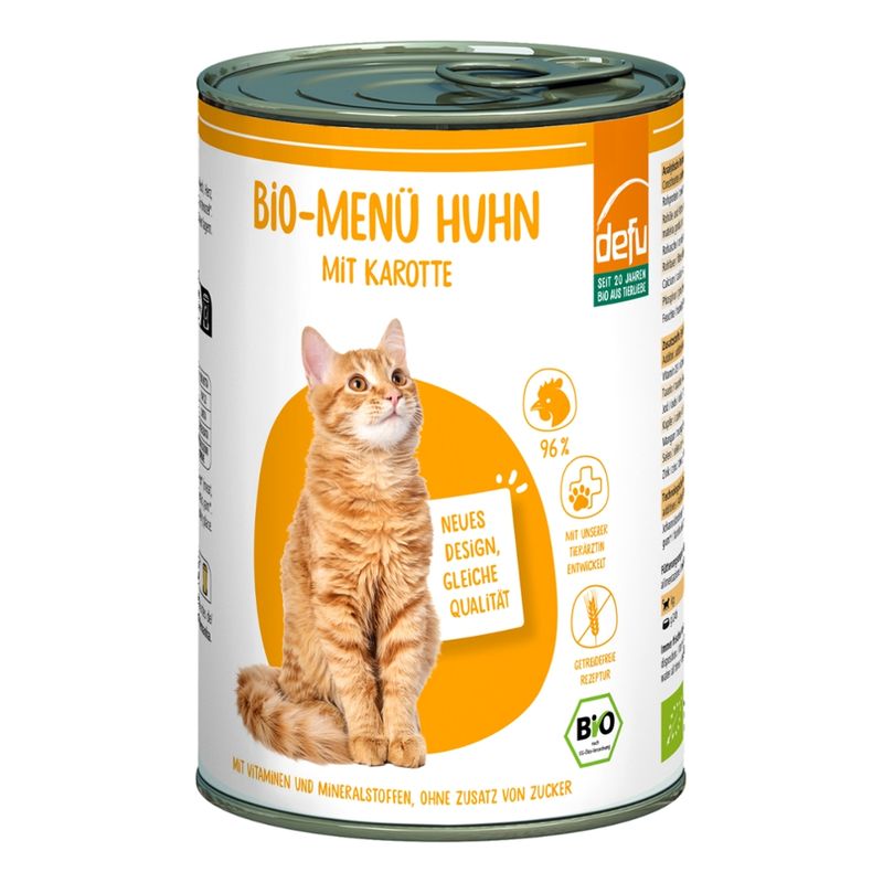 defu - Das Tierfutter vom Bio-Bauern Katze Bio-Menü Huhn mit Karotte - Produktbild