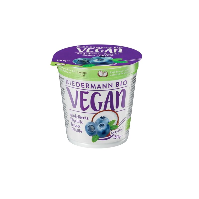 Molkerei Biedermann Bio vegan Kokos fermentiert Heidelbeer - Produktbild