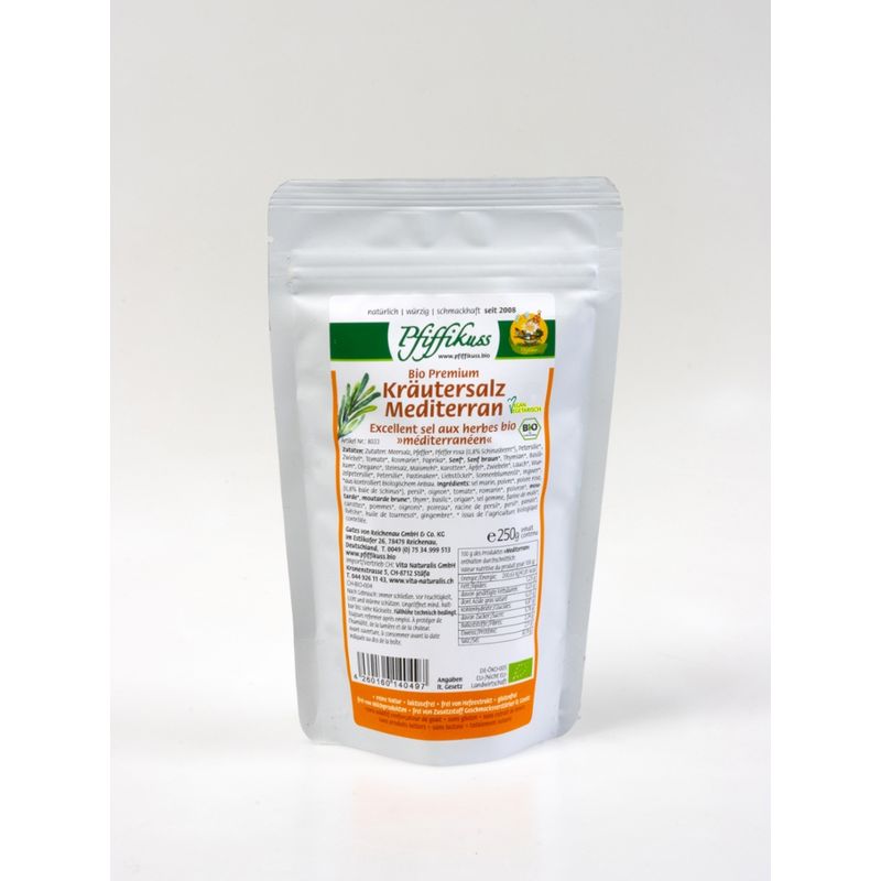 Pfiffikuss Gutes von der Reichenau Bio Kräutersalz Mediterran 250 g Beutel - Produktbild