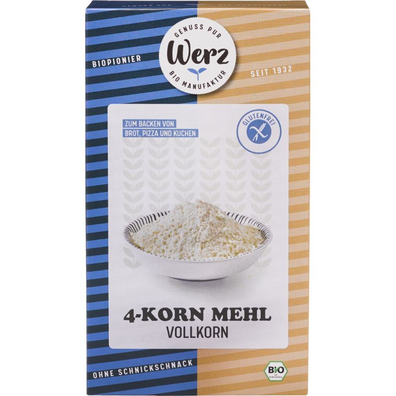 Naturkornmühle Werz 4-Korn Mehl, Vollkorn, glutenfrei - Produktbild
