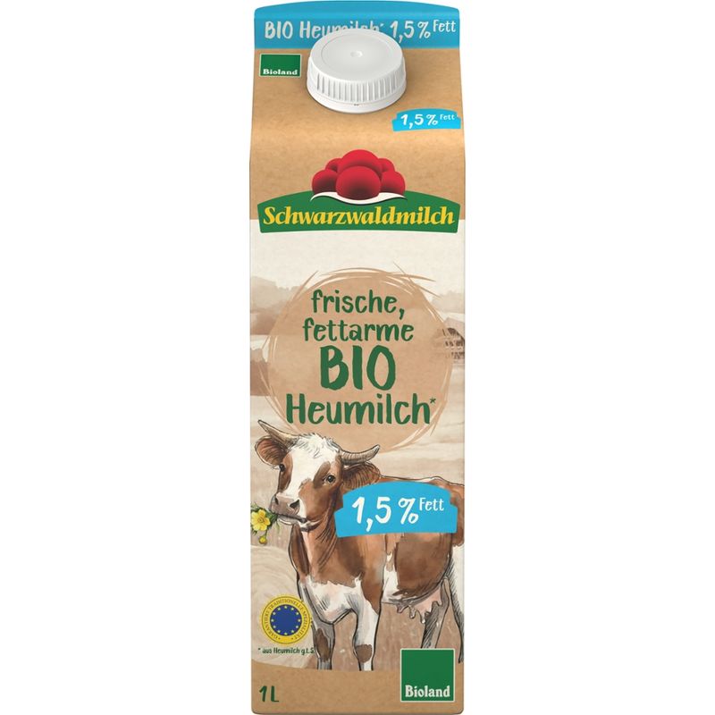 Schwarzwaldmilch BIO Heumilch SWM BIO Heu Frischmilch 1,5% 10x1L PG - Produktbild