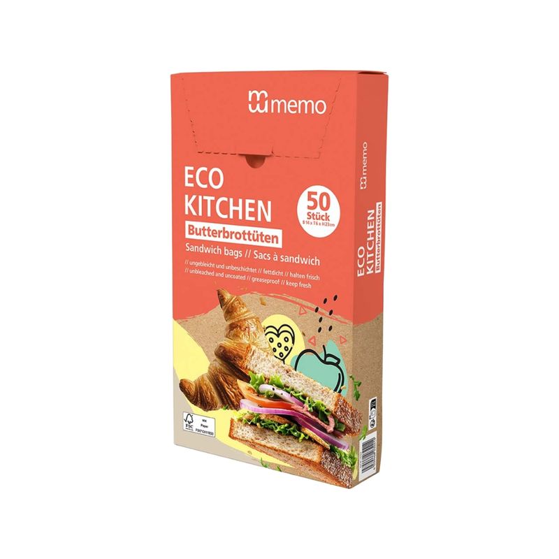 memo memo Butterbrottüten "ECO KITCHEN", 50 Stk. - Produktbild