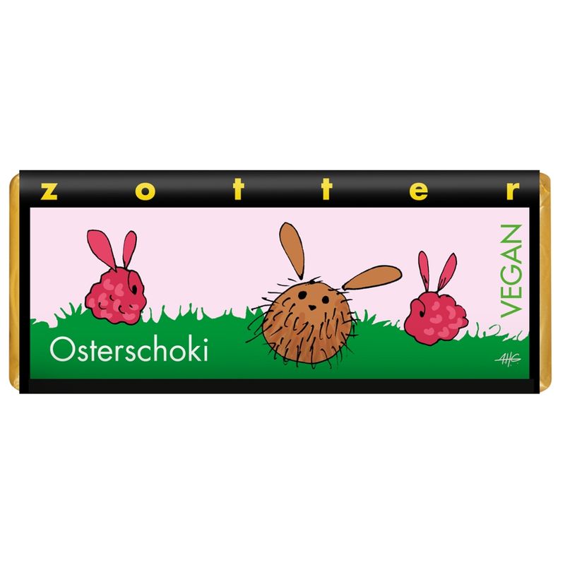 Zotter Schokolade Osterschoki - Himbeer und Kokos - Produktbild