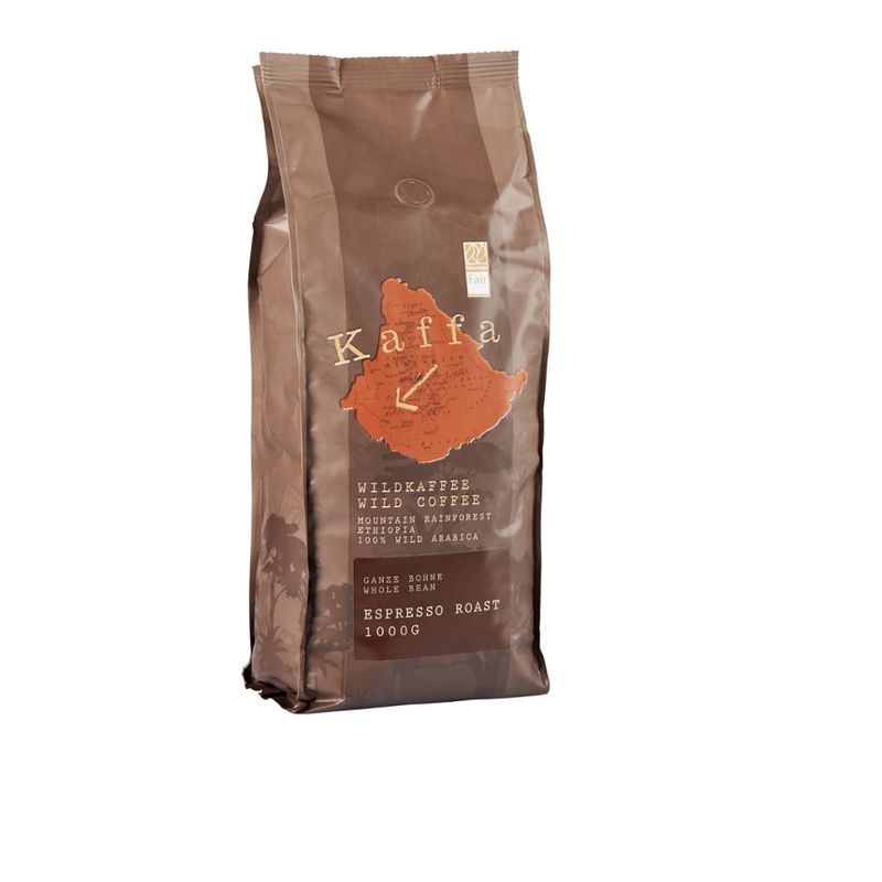 Kaffa Wildkaffee Kaffa Wildkaffee, Espresso Roast, ganze Bohne, 1000g, bio- und Naturland Fair-zertifiziert - Produktbild