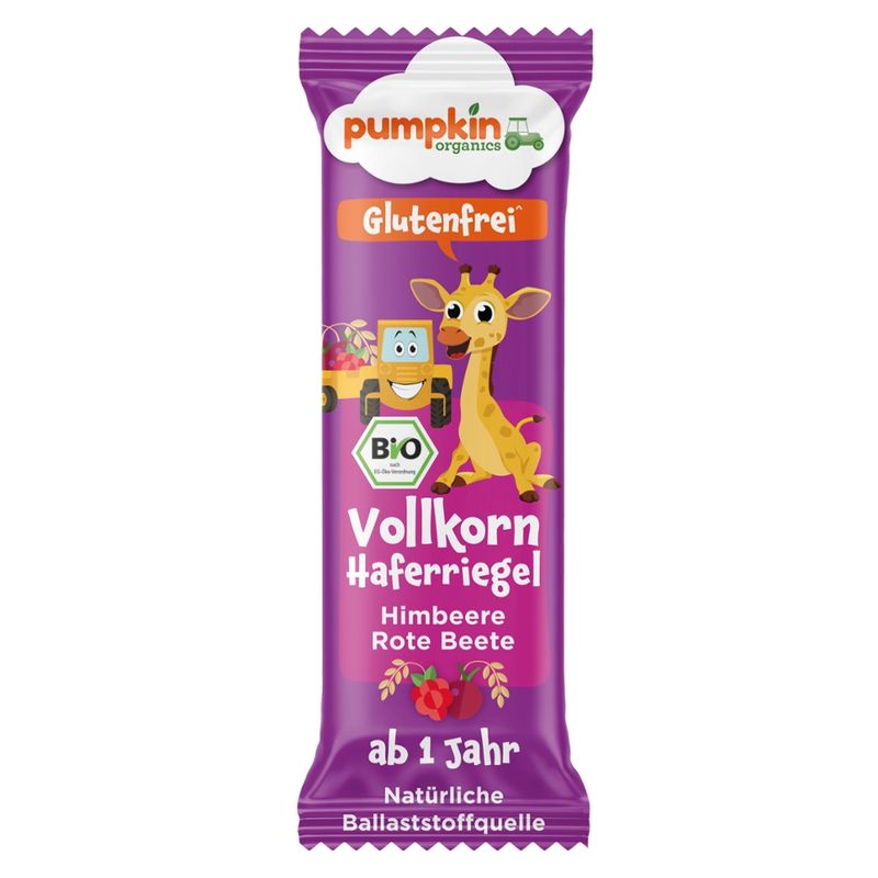 Pumpkin Organics Bio Vollkorn Haferriegel Himbeere Rote Beete - Produktbild