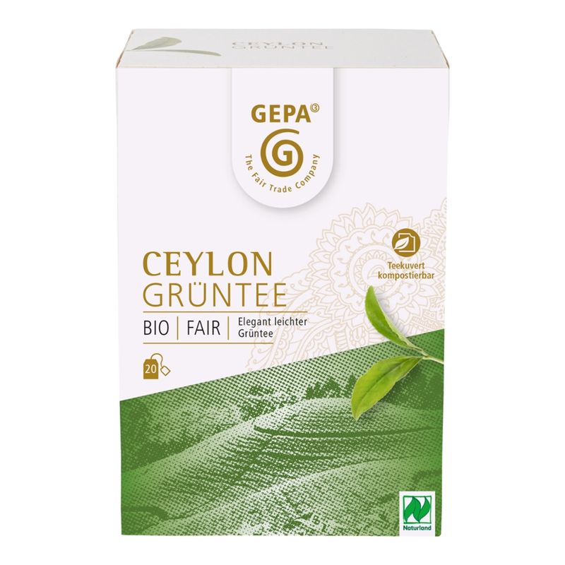 GEPA - The Fair Trade Company Bio Grüntee Ceylon Teebeutel - Produktbild
