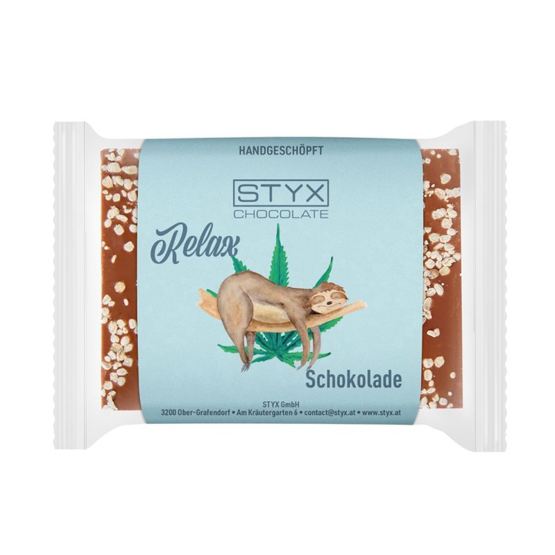 Styx Naturcosmetic Bio Vollmilchschokolade mit Hanfsamen 50g - Relax - Produktbild