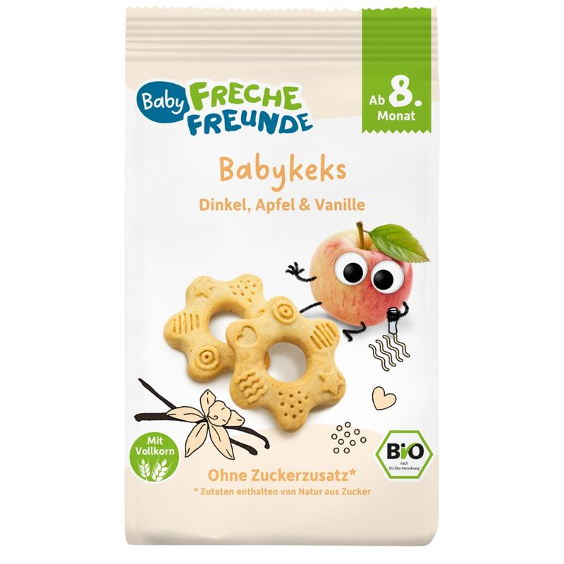 Freche Freunde BFF Bio Babykeks Dinkel, Apfel & Vanille 100g - Produktbild