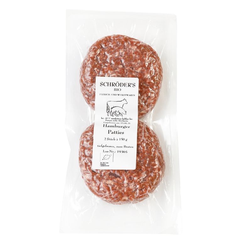 Schröder's Bio Fleisch- und Wurstwaren Burger Patties TK 2x170 g - Produktbild