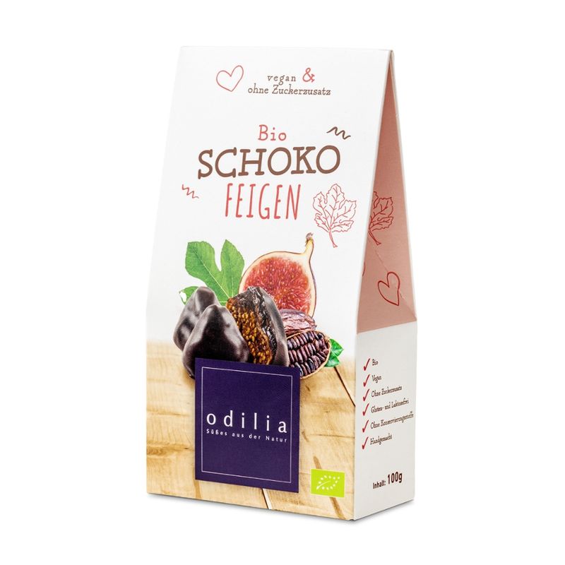 odilia Bio getrocknete Feigen mit 90% Kakao überzogen mit Dattel gesüßt - Produktbild