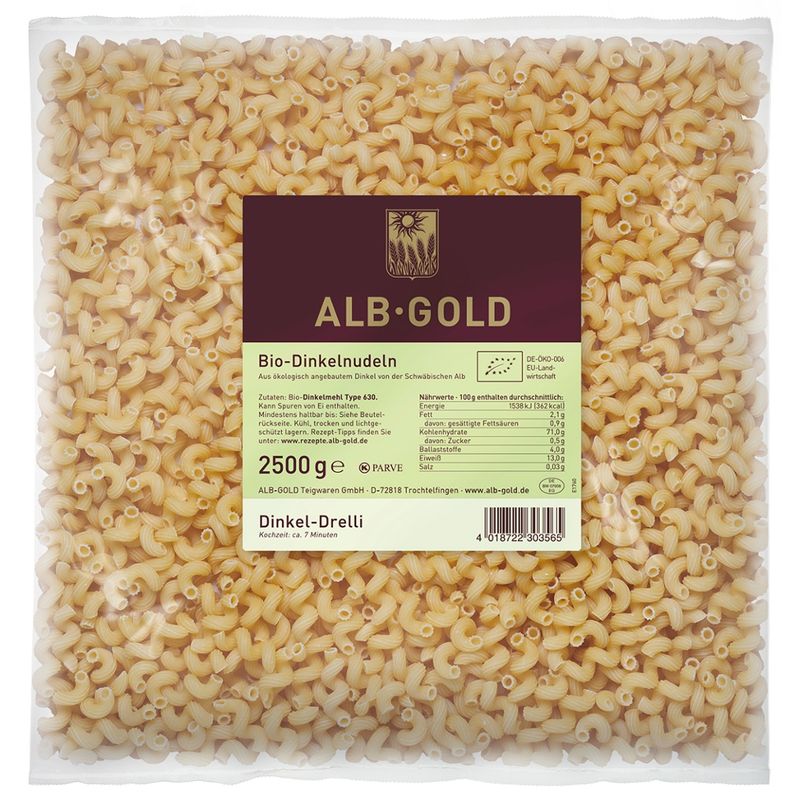 ALB-GOLD AG Bio Dinkel-Drelli ohne Ei 4 x 2,5 kg - Produktbild