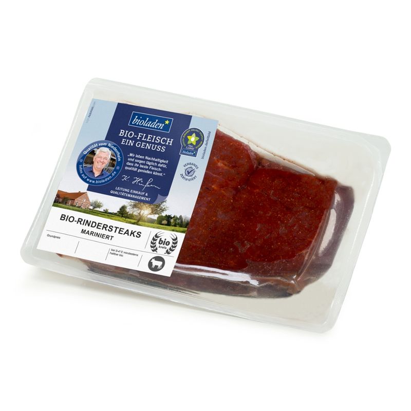 bioladen Rindersteak aus der Keule, mariniert, 2 Stück - Produktbild