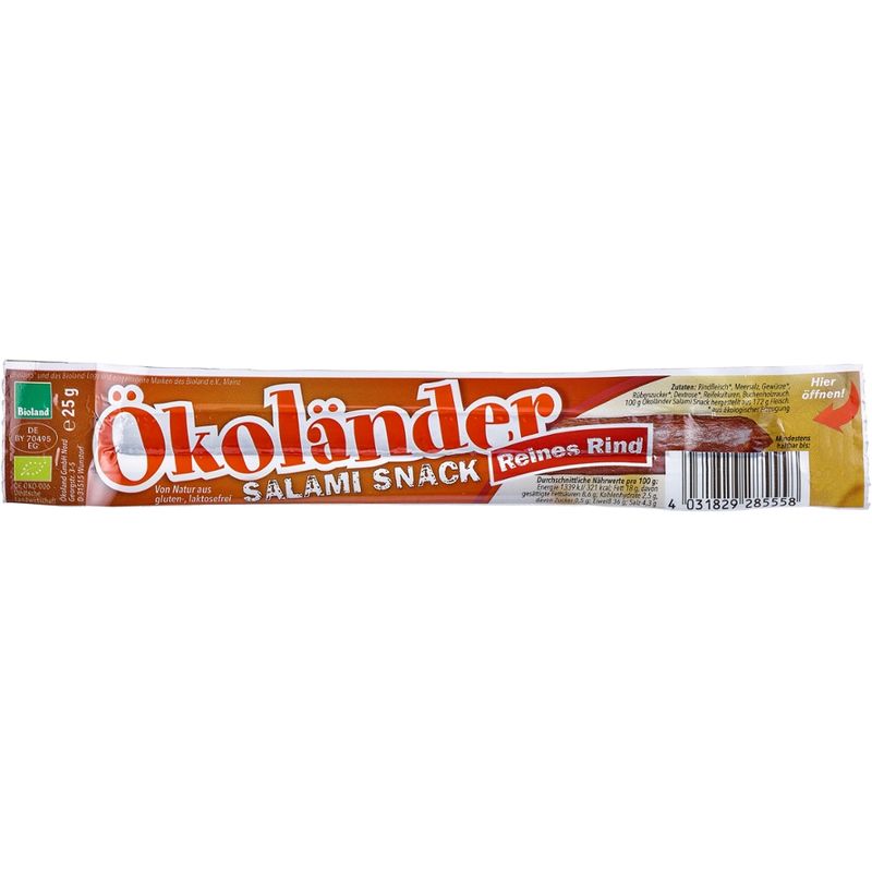 ÖKOLAND Ökoländer Salami-Snack Reines Rind - Produktbild