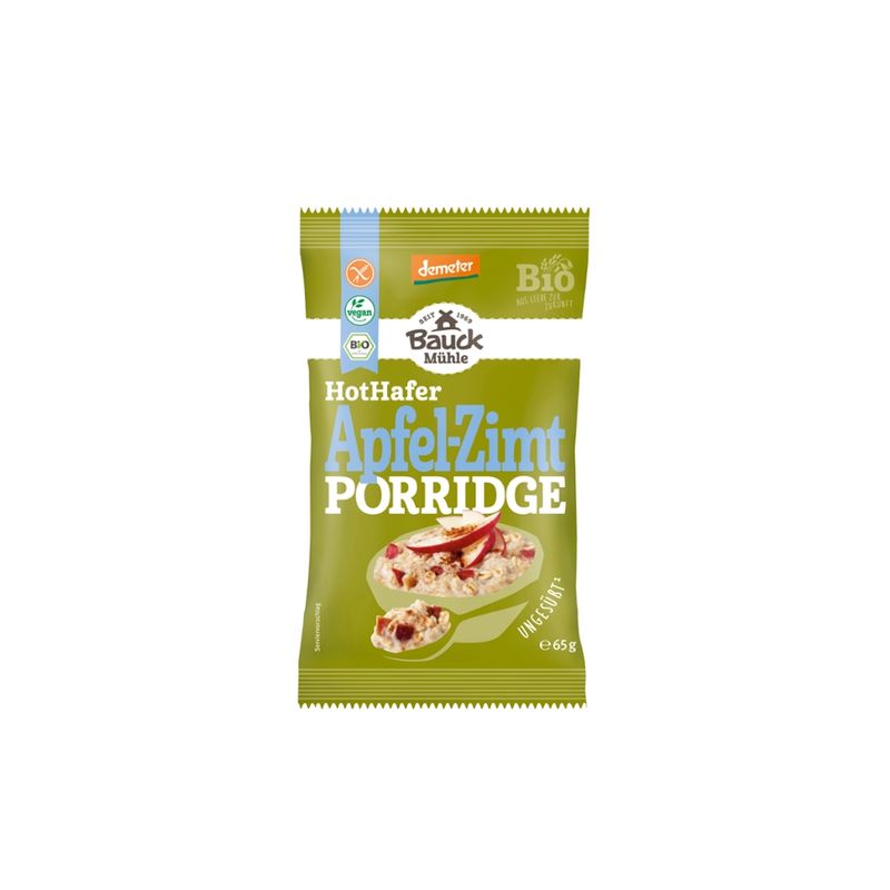 Bauck Mühle Hot Hafer Apfel-Zimt Dem. gf Portionsbeutel - Produktbild