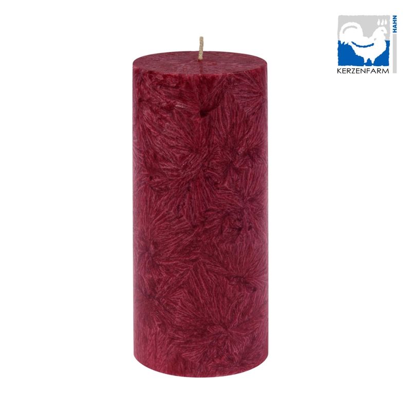 Kerzenfarm Hahn Stearin-Stumpen 64x135 aus 100% pflanzlichem Stearin, dunkelrot - Produktbild