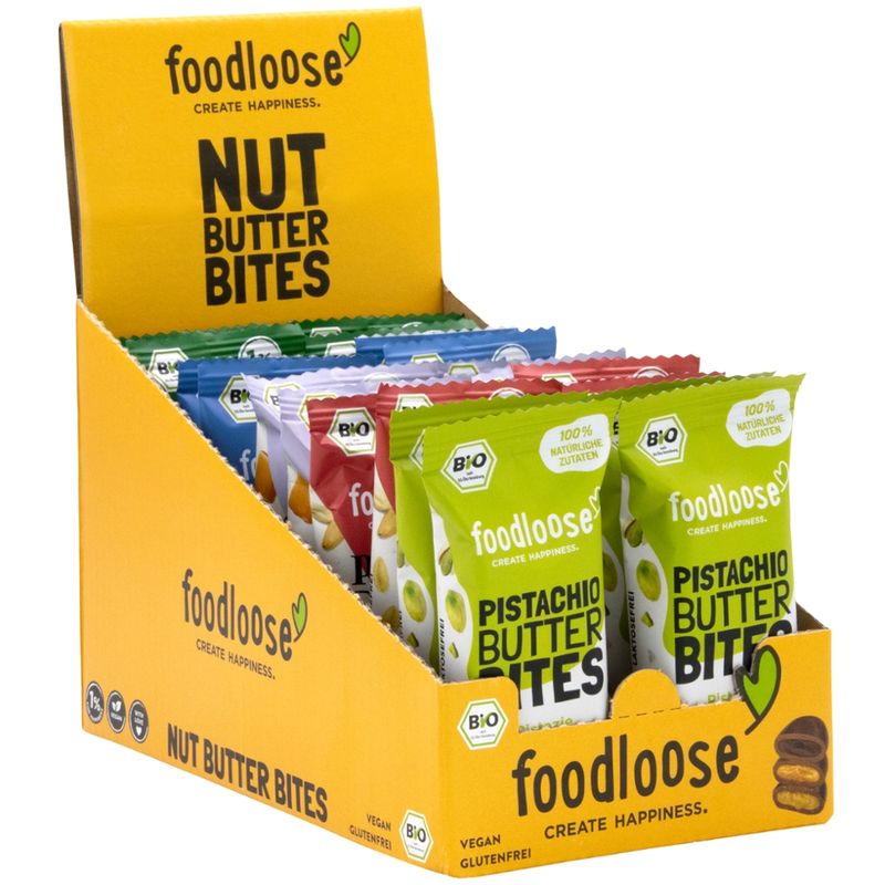 foodloose foodloose Bio-Nut Butter Bites Variety Pack 20x40g - Produktbild