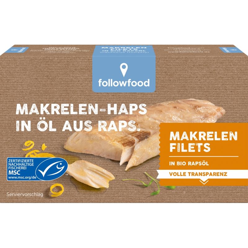 followfood MSC Makrelen Filets (Trachurus murphyi) in Bio Rapsöl aus nachhaltigem Wildfang - Produktbild