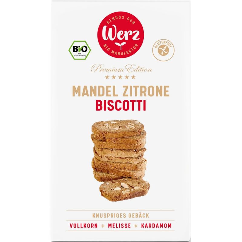 Naturkornmühle Werz Mandel Zitrone Biscotti, glfr, BIO - Produktbild