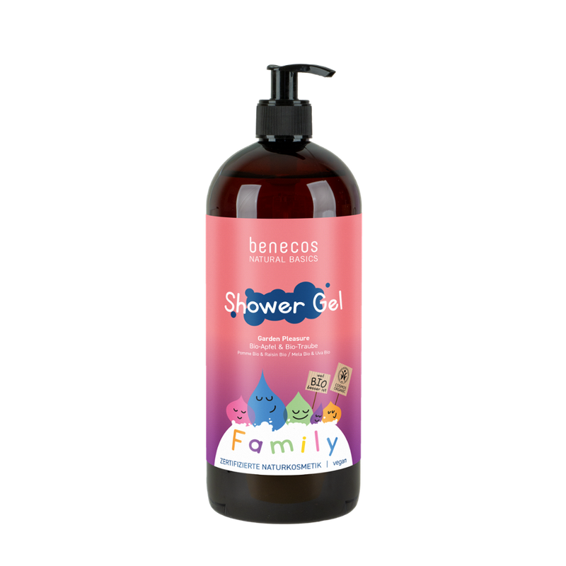 benecos benecos Natural Shower Gel FAMILY SIZE Garden Pleasure Apfel & Traube - Produktbild