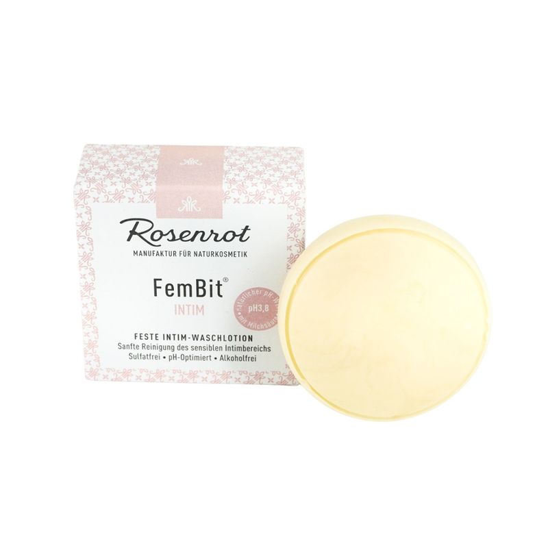 Rosenrot Naturkosmetik FemBit® Intim - Feste Intimwaschlotion - Sanfte Reinigung des sensiblen Intimbereichs - Produktbild
