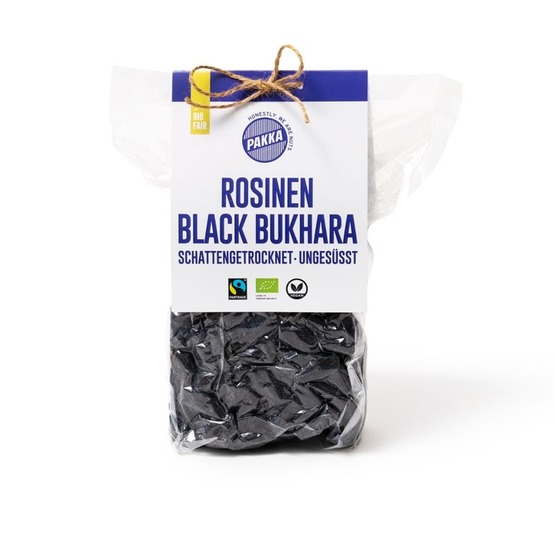 Pakka Black Bukhara Rosinen getrocknet, Bio & Fairtrade, 600g - Produktbild