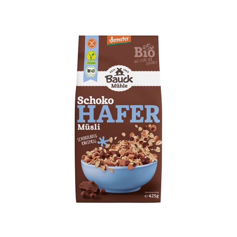 Bauck Mühle Hafer Müsli Schoko glutenfrei Demeter - Produktbild