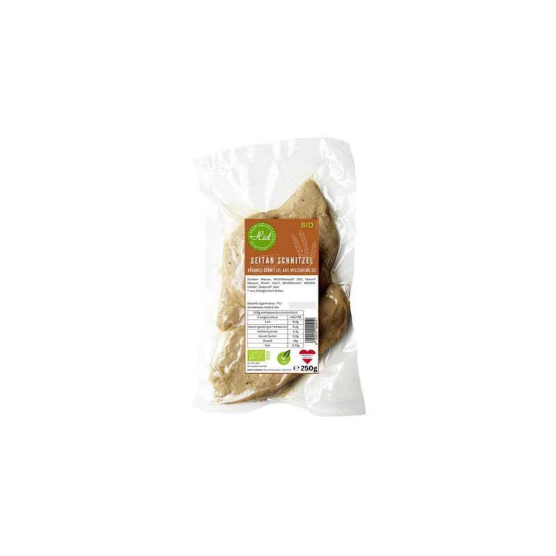 Hiel - Vegetarische Feinkost Seitan Schnitzel - Veganes Schnitzel aus Weizeneiweiß - Produktbild
