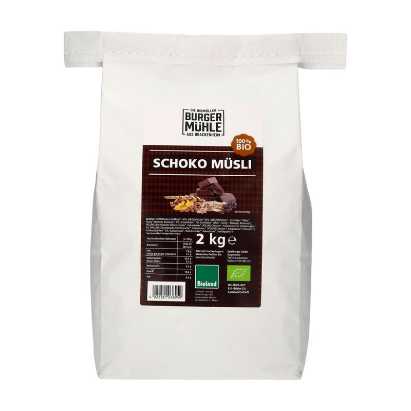 Burgermühle Schoko Müsli, bioland – für Familien & Vorrat - Produktbild