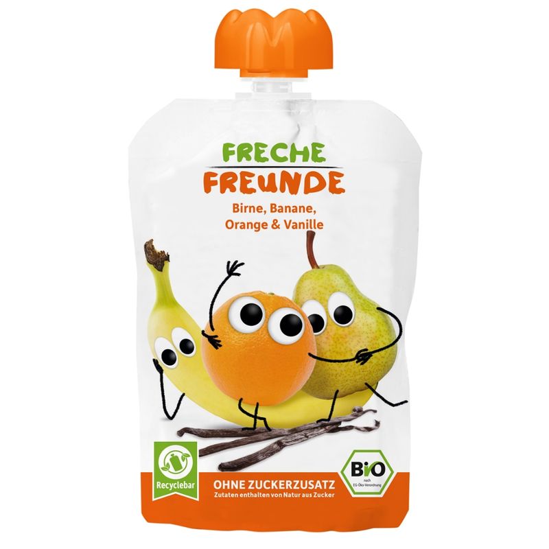 Freche Freunde Freche Freunde Bio Quetschie Birne, Banane, Orange & Vanille - Produktbild