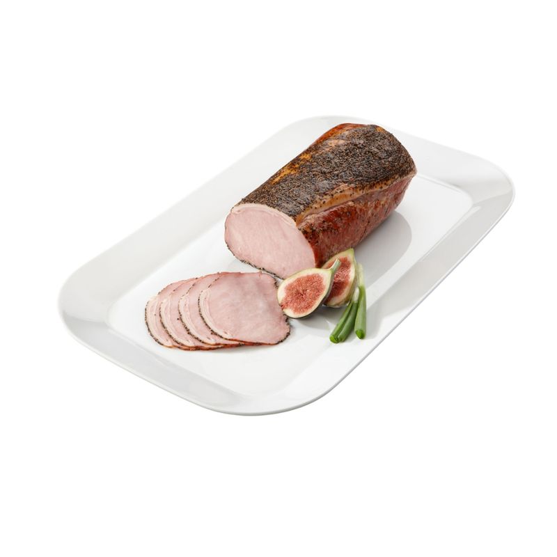 Metzgerei Huber  Bio Produkte BIO Pfefferkarreeschinken 80g geschnitten - Produktbild