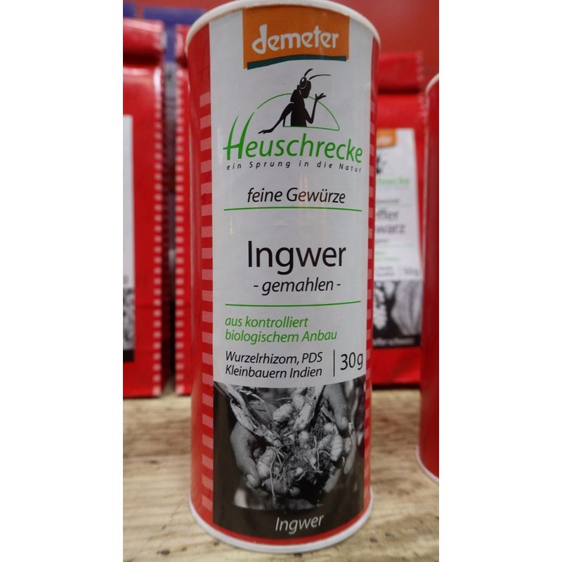 Heuschrecke Ingwer, Demeter, gemahlen, Kleinbauernprojekt PDS / Sahyadri Spice Farmers, kbA - Produktbild