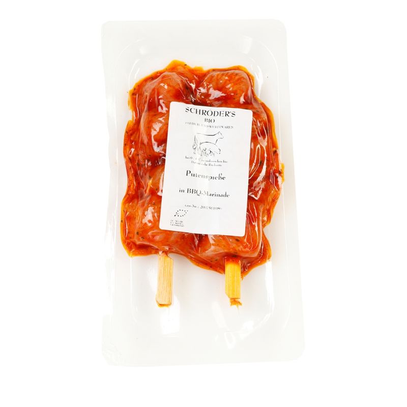 Schröder's Bio Fleisch- und Wurstwaren Putenspieße in BBQ-Marinade - Produktbild