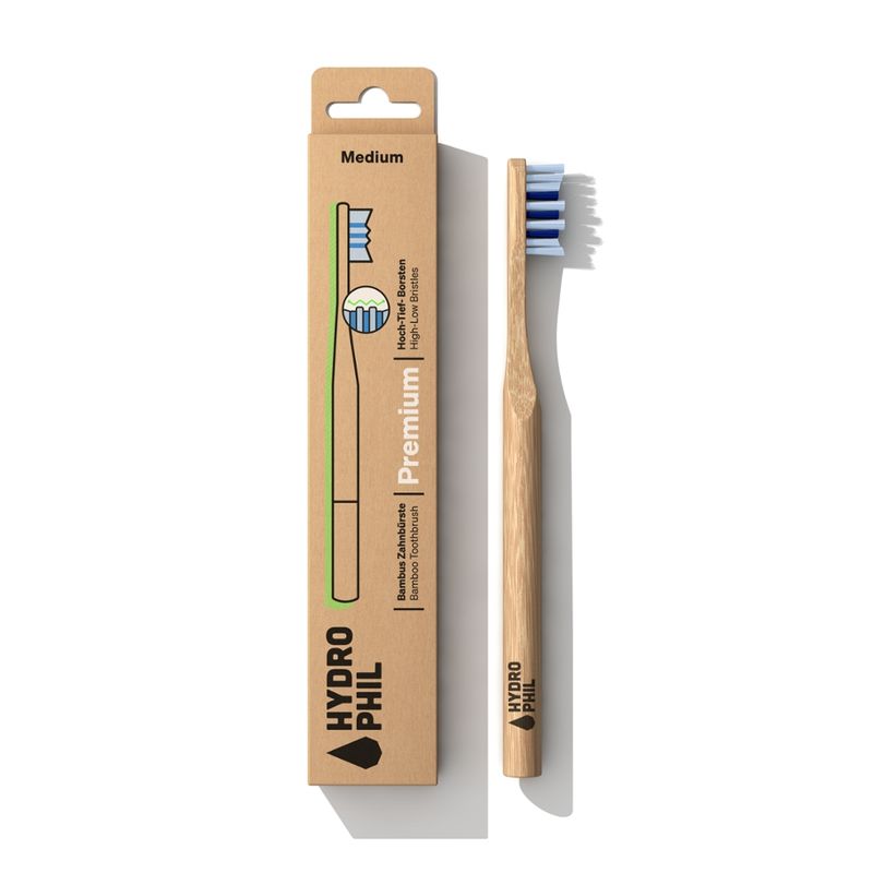HYDROPHIL Hydrophil - Zahnbürste Premium medium / natur & atlantic ocean - Produktbild
