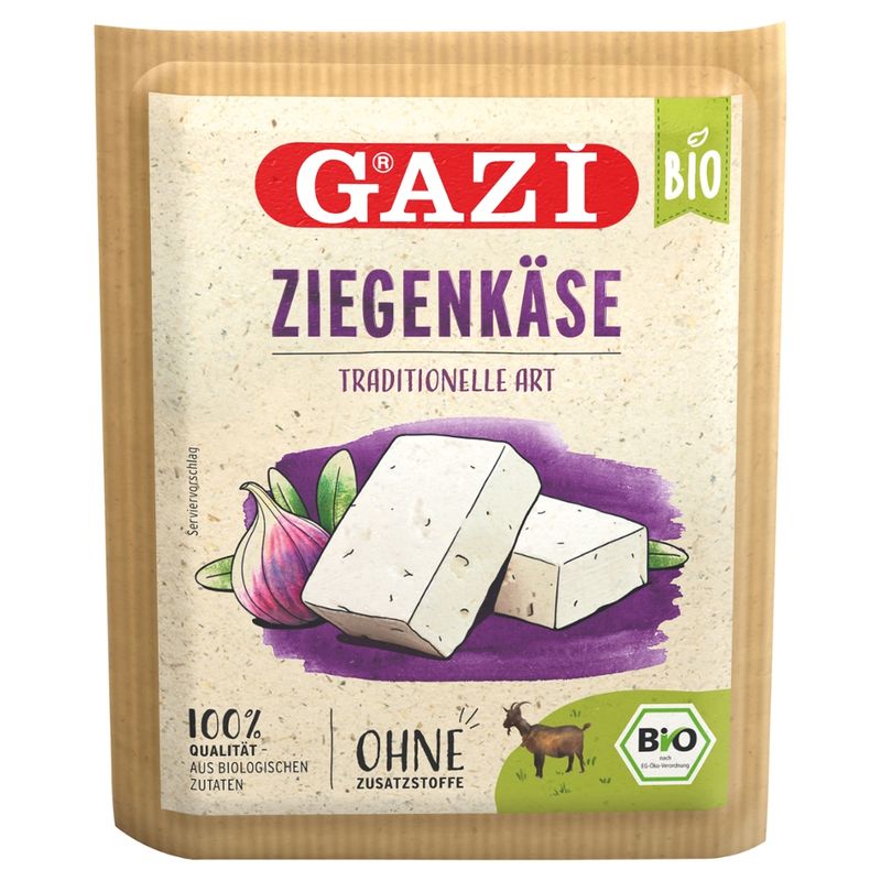 GAZi BIO GAZi BIO Ziegenkäse traditionelle Art mindestens 50% Fett i. Tr. 17x135g vakuumiert - Produktbild