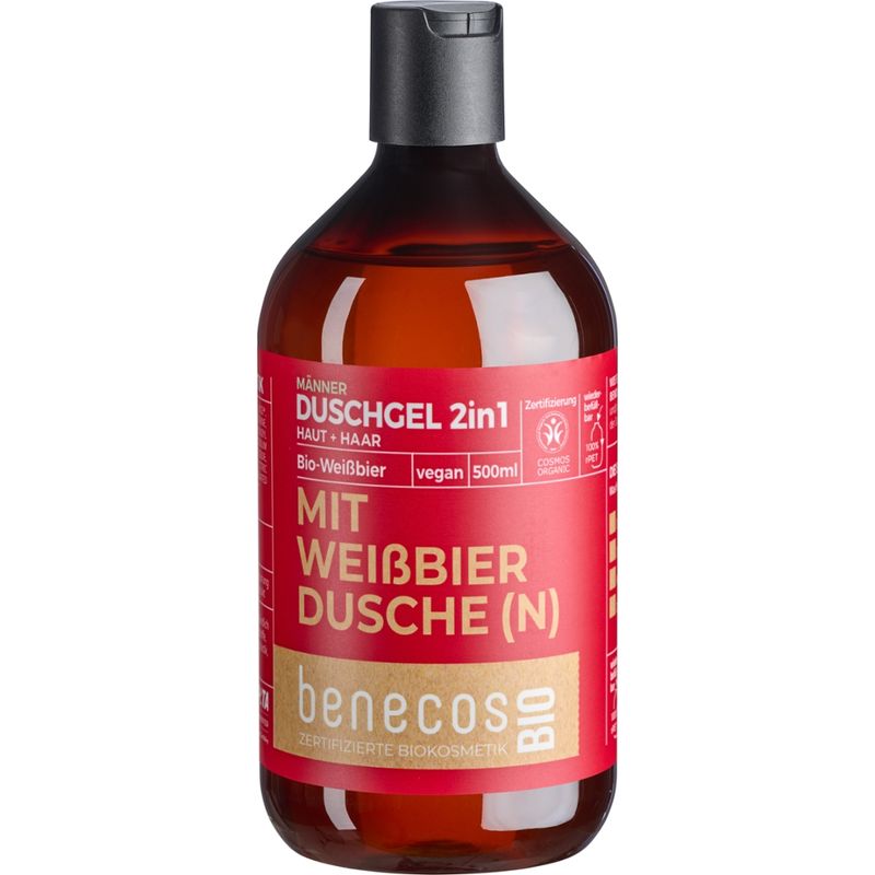 benecos benecosBIO Duschgel 2in1 BIO-Weißbier Haut & Haar - MIT WEIßBIER DUSCHE(N) - Produktbild