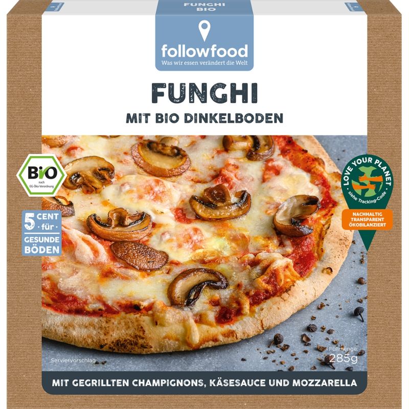 followfood Pizza Funghi mit Bio Dinkelboden - Produktbild