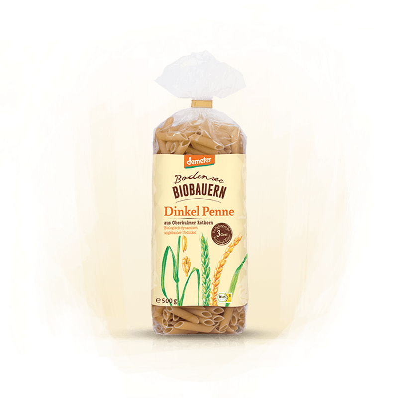 Bodensee-Bio-Bauern Demeter Dinkel Penne aus Oberkulmer Rotkorn - Produktbild