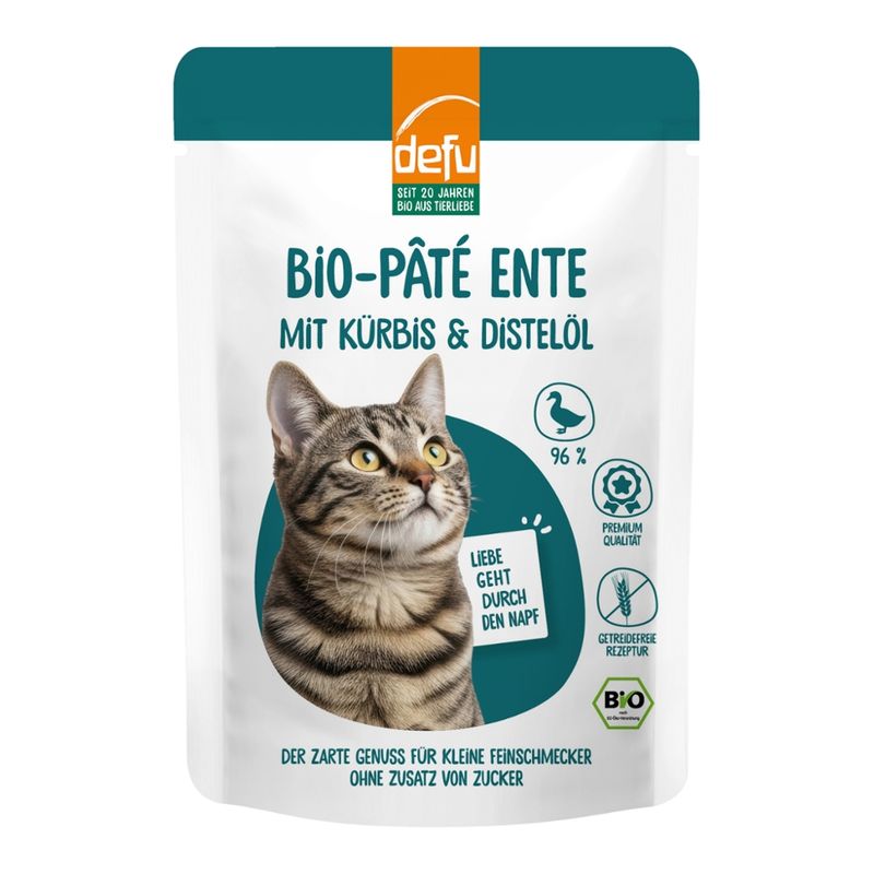 defu - Das Tierfutter vom Bio-Bauern Katze Bio-Pâté Ente mit Kürbis & Distelöl - Produktbild