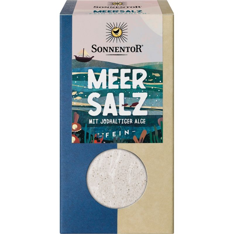 Sonnentor Meersalz mit jodhaltiger Alge, Packung - Produktbild