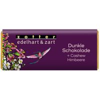 edelhart & zart Dunkle Schoko + Cashew / Himbeere - Produktbild