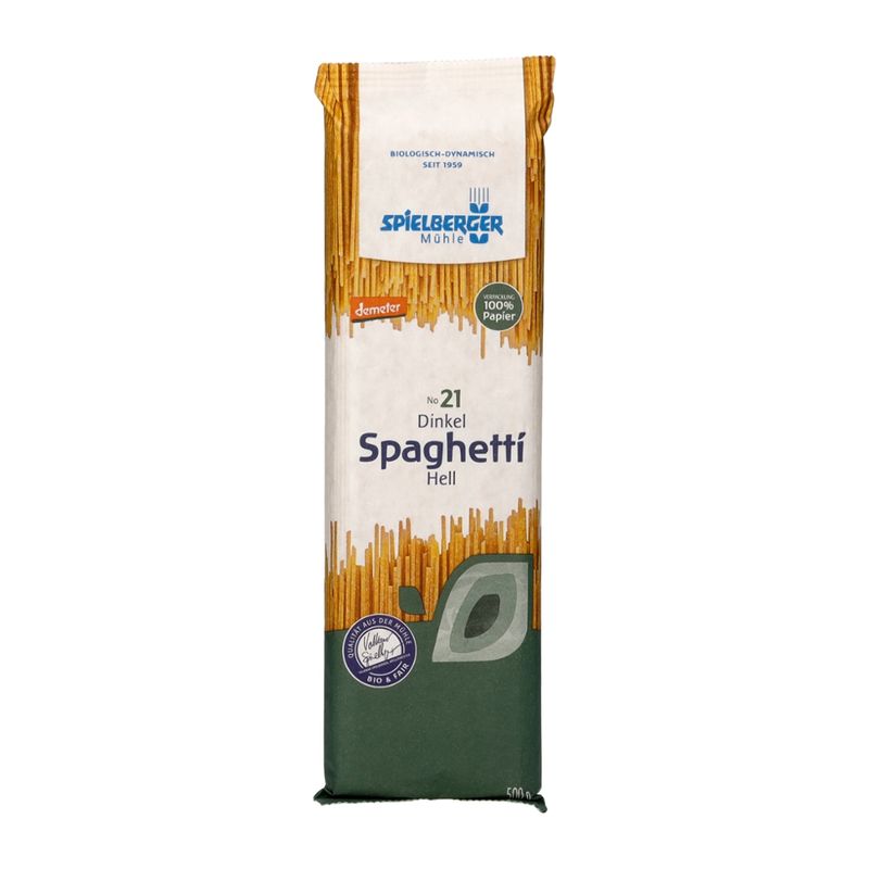 Spielberger Mühle Dinkel Spaghetti, hell, demeter - Produktbild