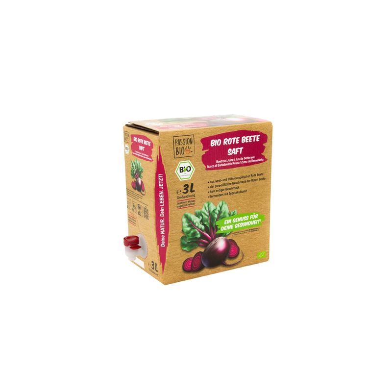 PassionBio Bio Rote Beete Saft milchsauer fermentiert - Produktbild