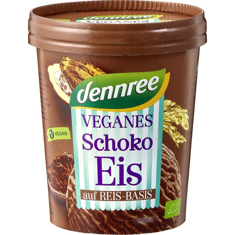 dennree Veganes Schokoladeneis auf Reisbasis - Produktbild