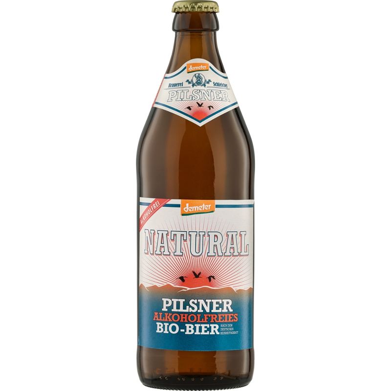NATURAL Brauerei Schleicher Demeter NATURAL Pils alkoholfrei - Produktbild