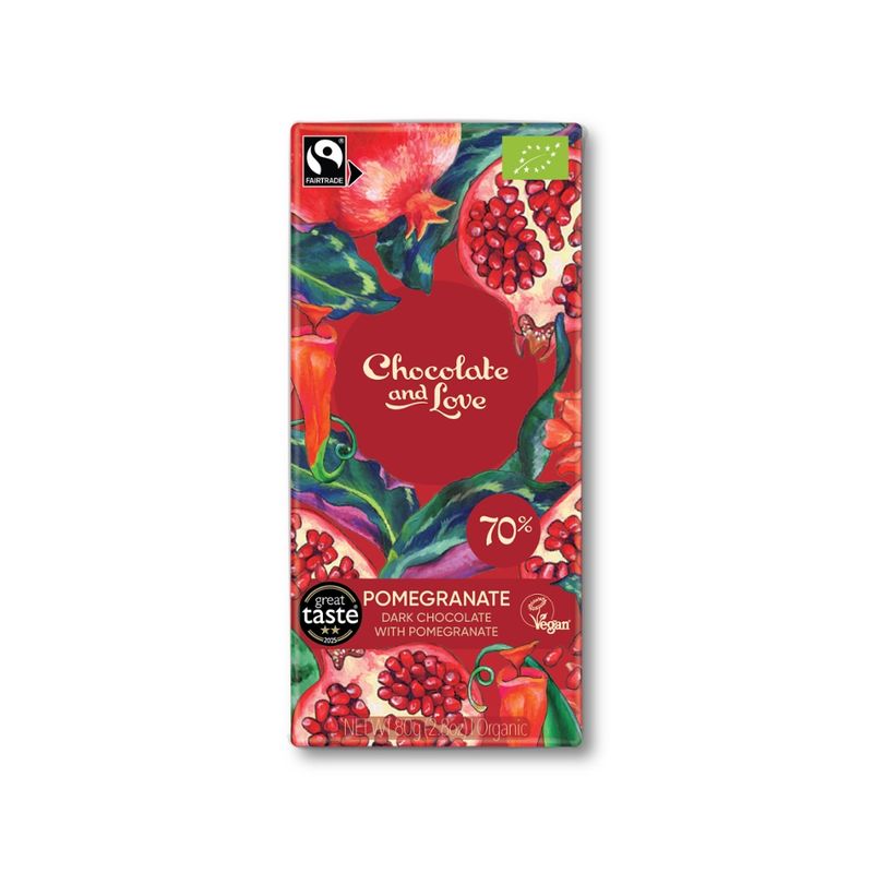 Chocolate and Love Limited Pomegranate - 70% Dark Chocolate and Pomegranate - Produktbild