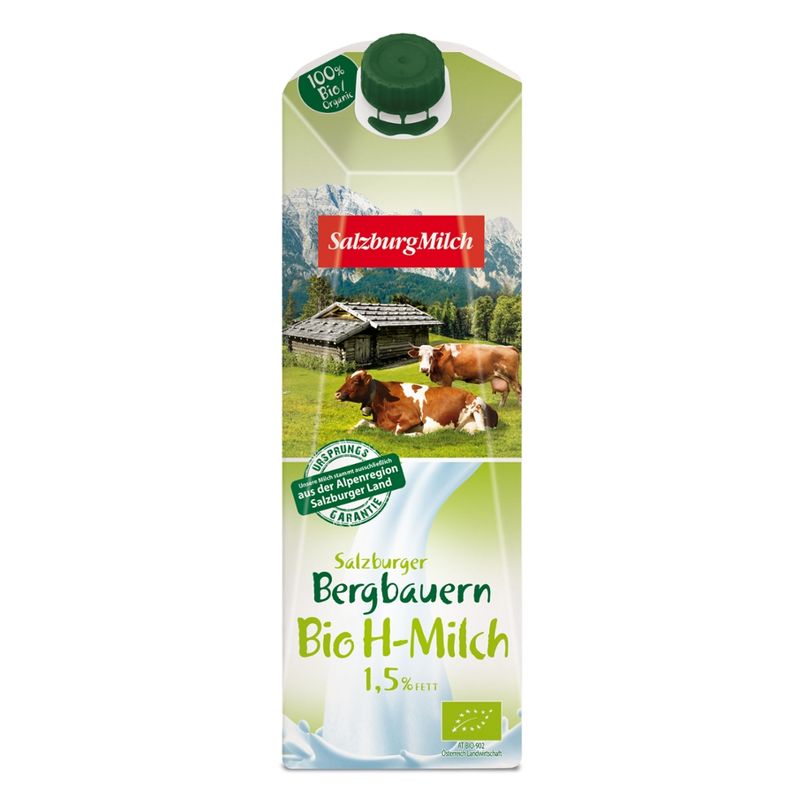 SalzburgMilch SalzburgMilch Salzburger Bergbauern Bio H-Milch 1,5% 1 Liter - Produktbild