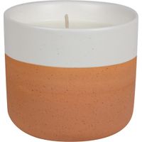 Duftkerze, Rapswachs, im Keramikbecher weiß/terracotta, Orange - Produktbild